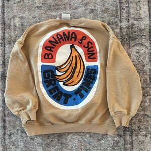 Zara yellow Sweatshirt with Multicolor Banana Graphic (Blue, Red, Yellow, White)